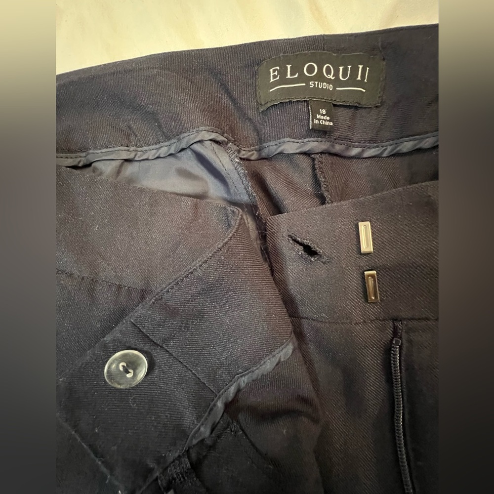 Eloquii Navy Ankle Pants - Picture 2 of 7